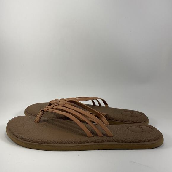 Sanuk Yoga Sandy II Slide Sandals Womens Size 11 Tan Brown Lightweight Comfort - Picture 4 of 9